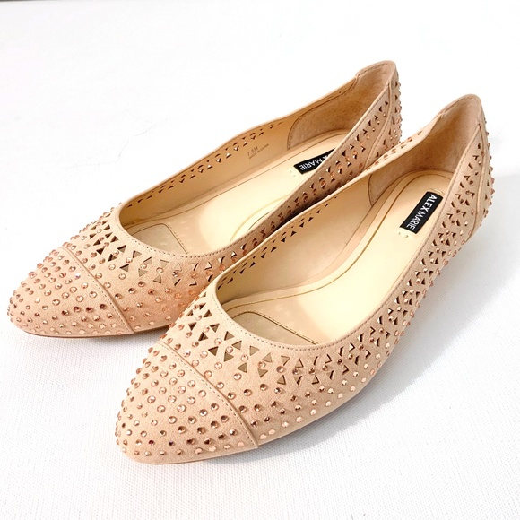 Alex Marie Shoes - New Alex Marie Beige Flats With Rhinestones 7.5M